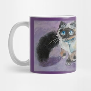 Long-haired Siamese cat Original Oil-Paint Art Mug